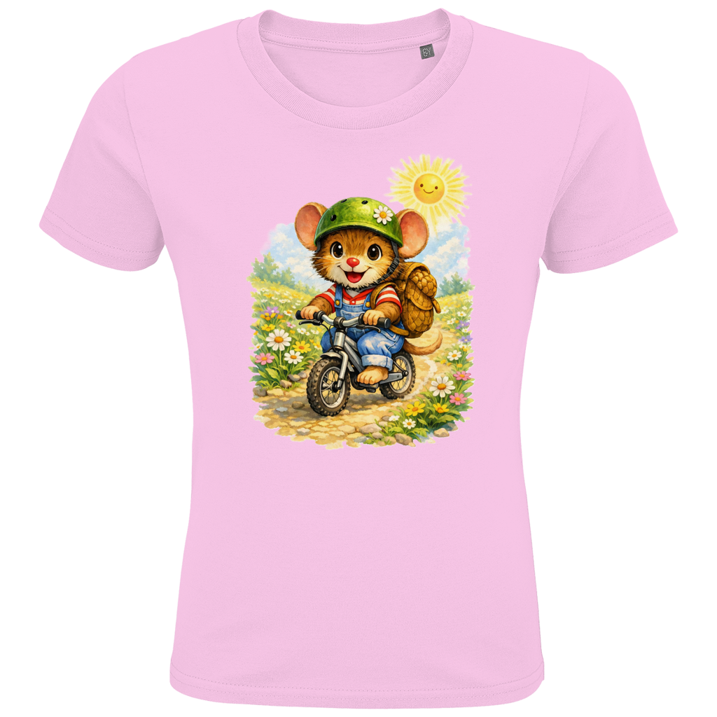 Kids Premium Bio T-Shirt Willi auf dem Fahrrad