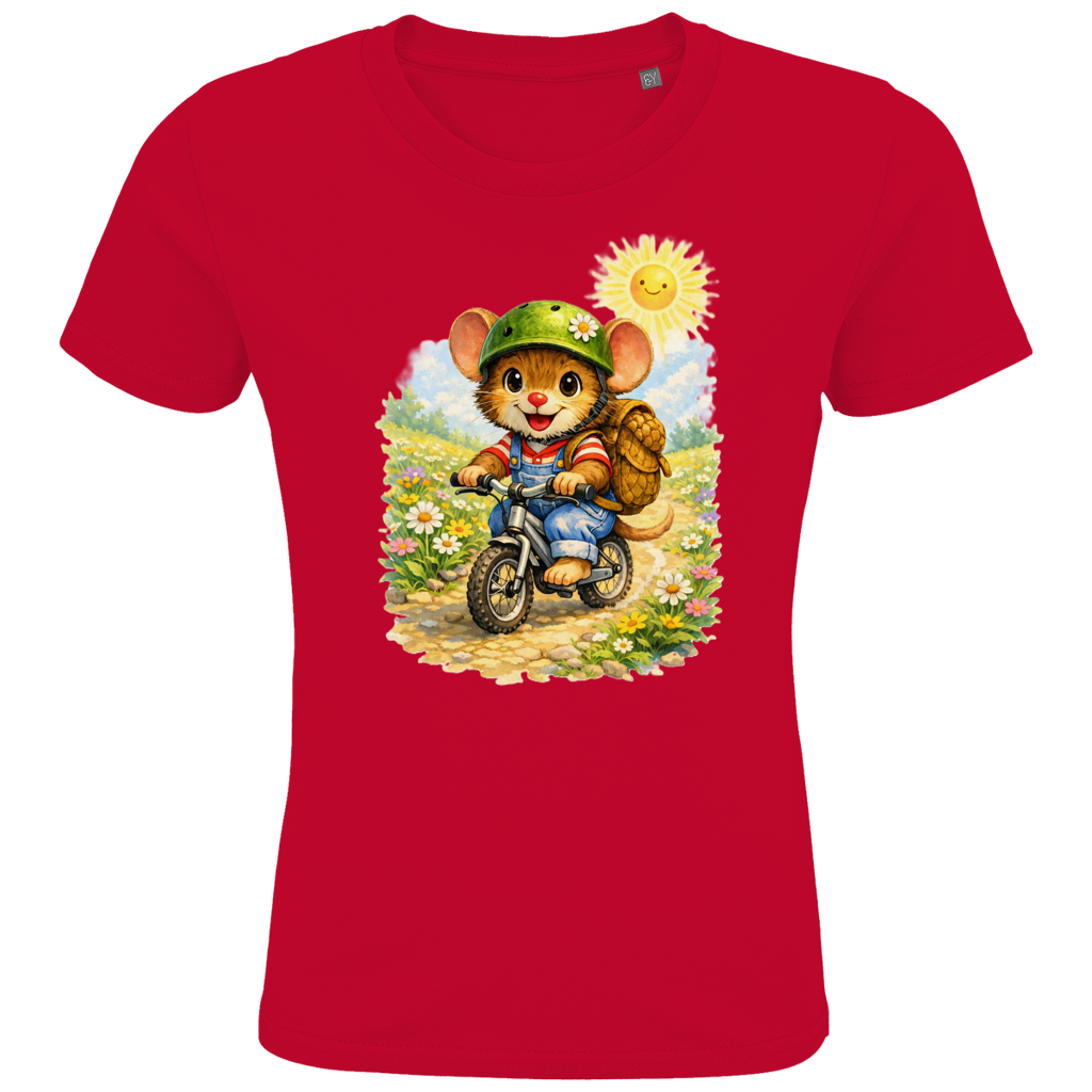 Kids Premium Bio T-Shirt Willi auf dem Fahrrad
