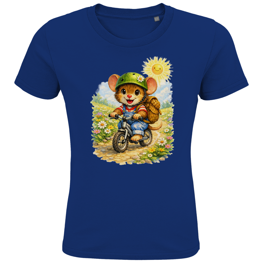 Kids Premium Bio T-Shirt Willi auf dem Fahrrad