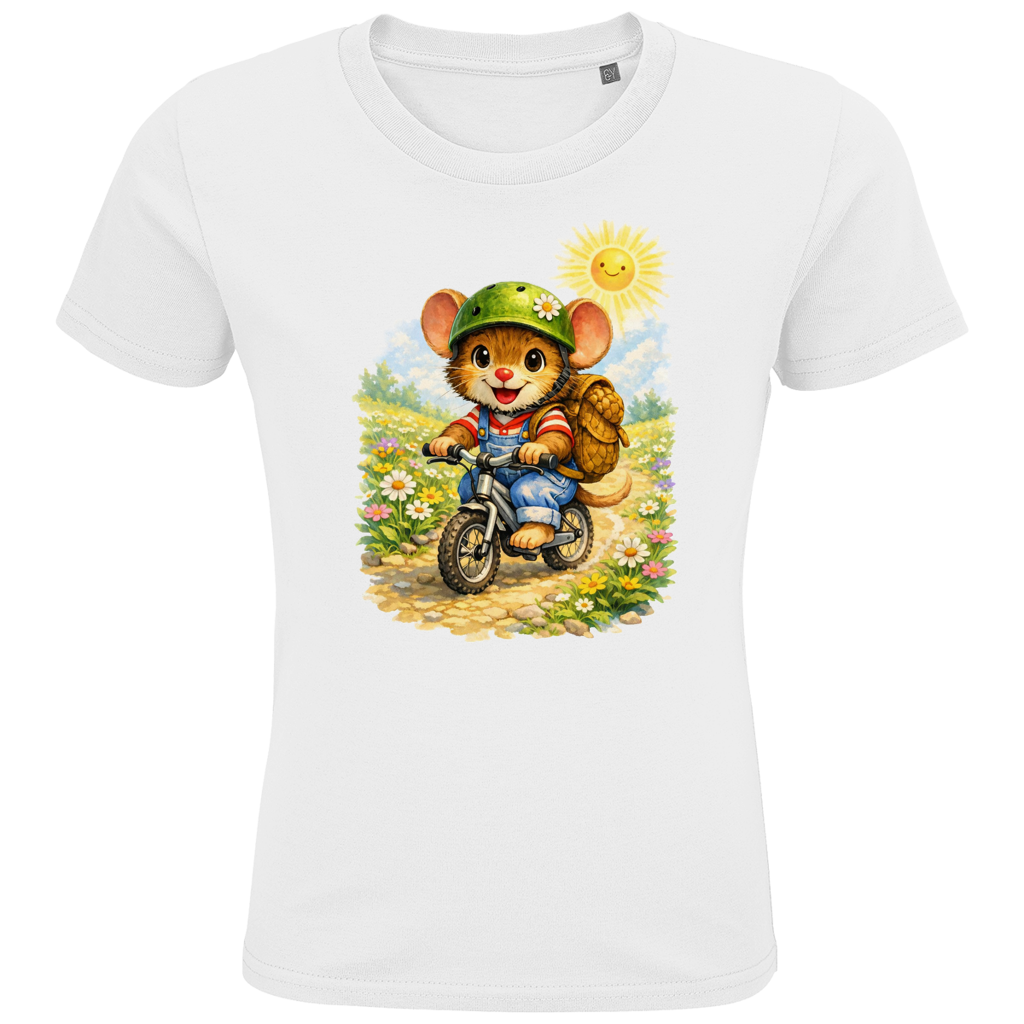 Kids Premium Bio T-Shirt Willi auf dem Fahrrad