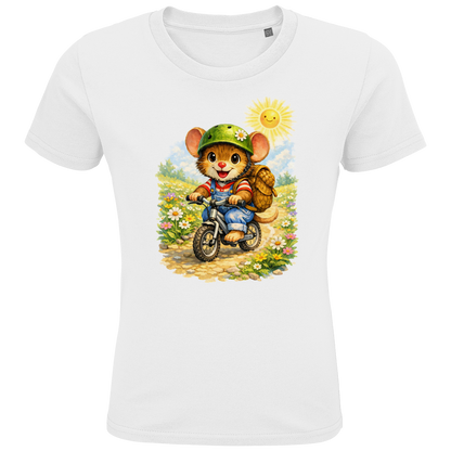 Kids Premium Bio T-Shirt Willi auf dem Fahrrad