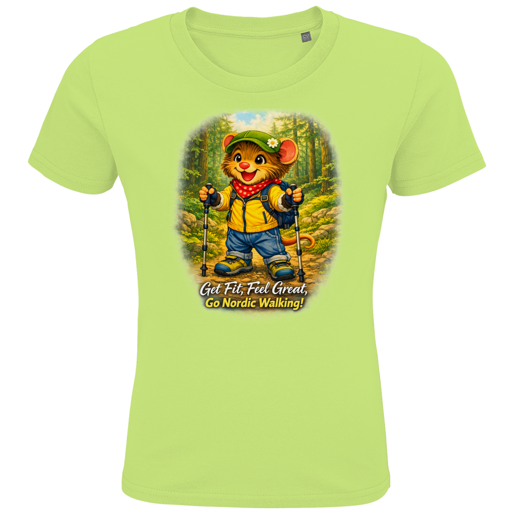 Kids Premium Bio T-Shirt Willi als Nordic Walker
