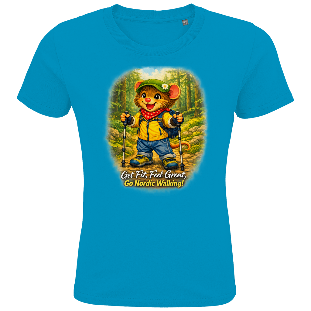 Kids Premium Bio T-Shirt Willi als Nordic Walker