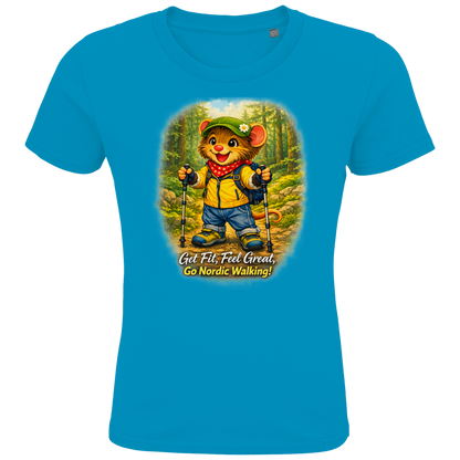 Kids Premium Bio T-Shirt Willi als Nordic Walker
