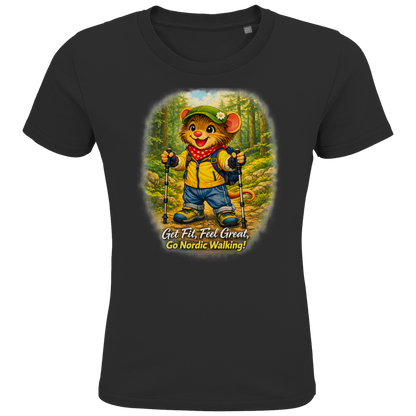 Kids Premium Bio T-Shirt Willi als Nordic Walker