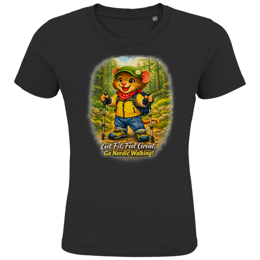 Kids Premium Bio T-Shirt Willi als Nordic Walker