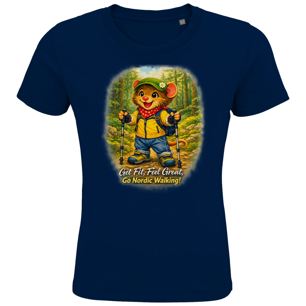 Kids Premium Bio T-Shirt Willi als Nordic Walker