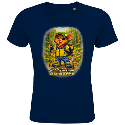Kids Premium Bio T-Shirt Willi als Nordic Walker