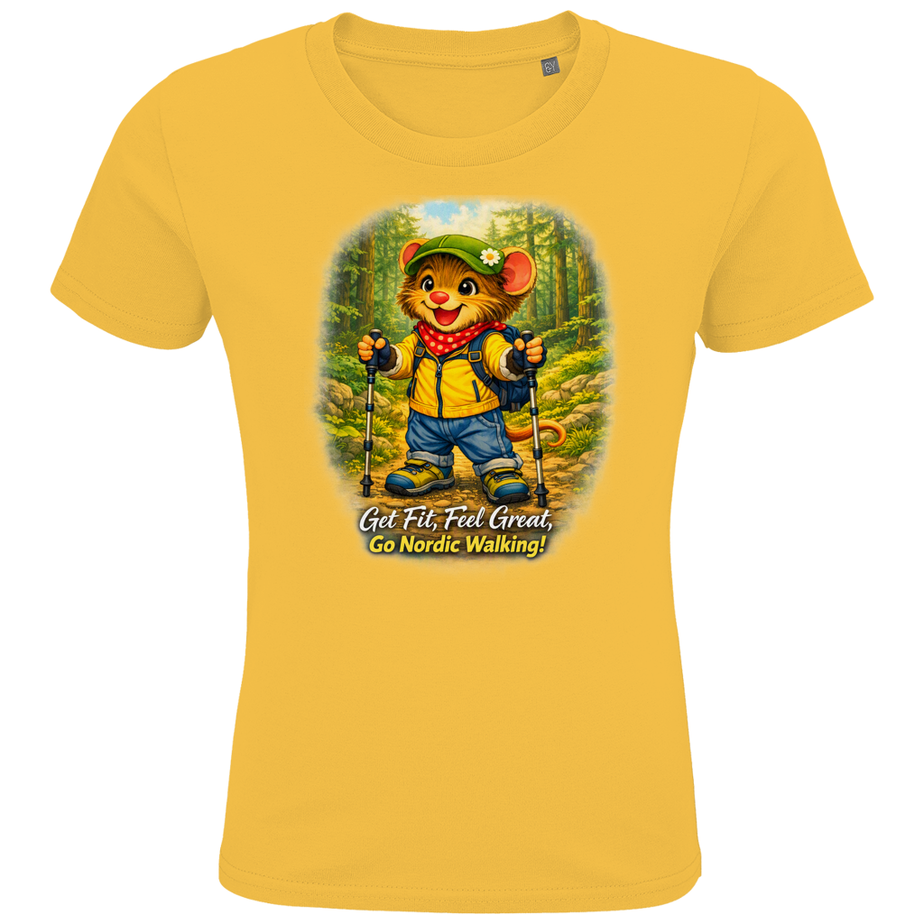 Kids Premium Bio T-Shirt Willi als Nordic Walker