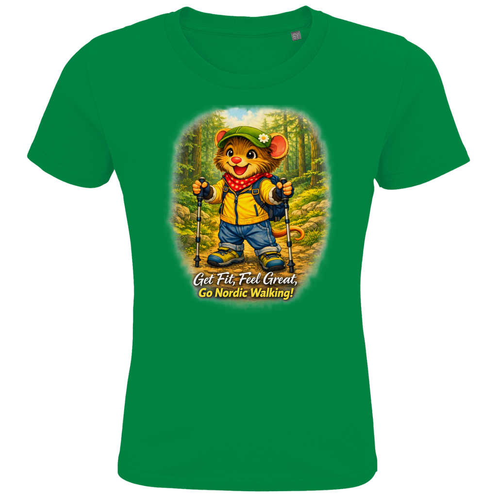 Kids Premium Bio T-Shirt Willi als Nordic Walker
