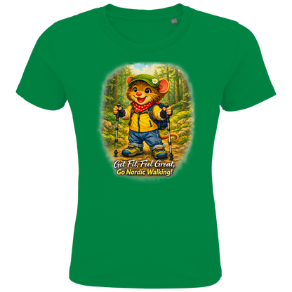 Kids Premium Bio T-Shirt Willi als Nordic Walker