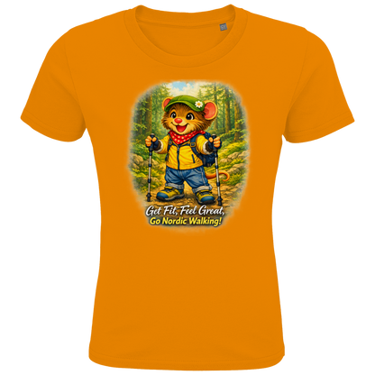 Kids Premium Bio T-Shirt Willi als Nordic Walker