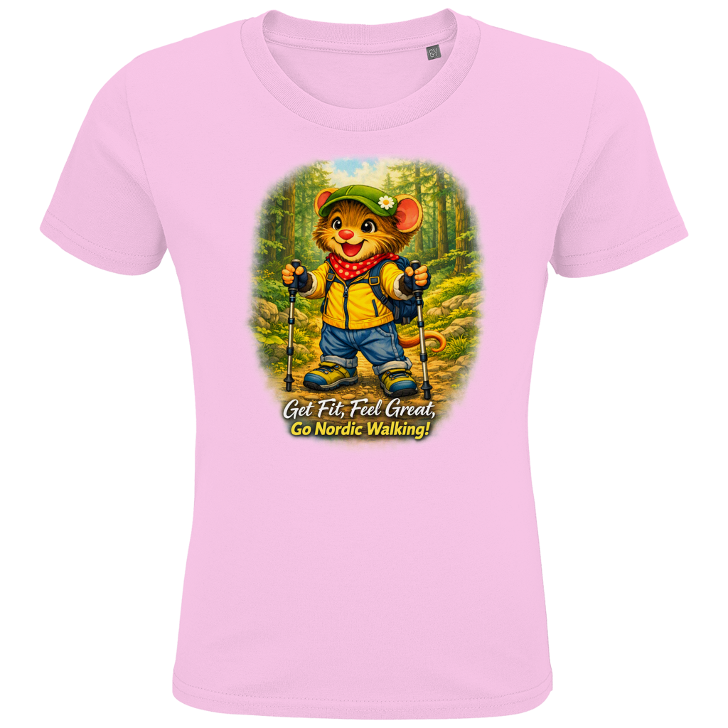 Kids Premium Bio T-Shirt Willi als Nordic Walker