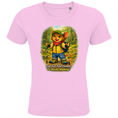 Kids Premium Bio T-Shirt Willi als Nordic Walker