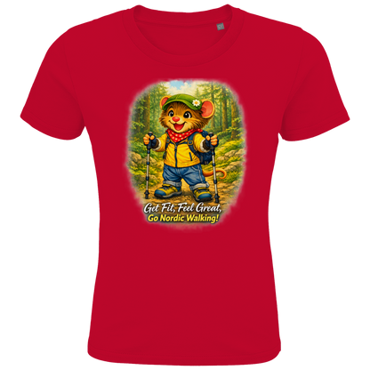 Kids Premium Bio T-Shirt Willi als Nordic Walker