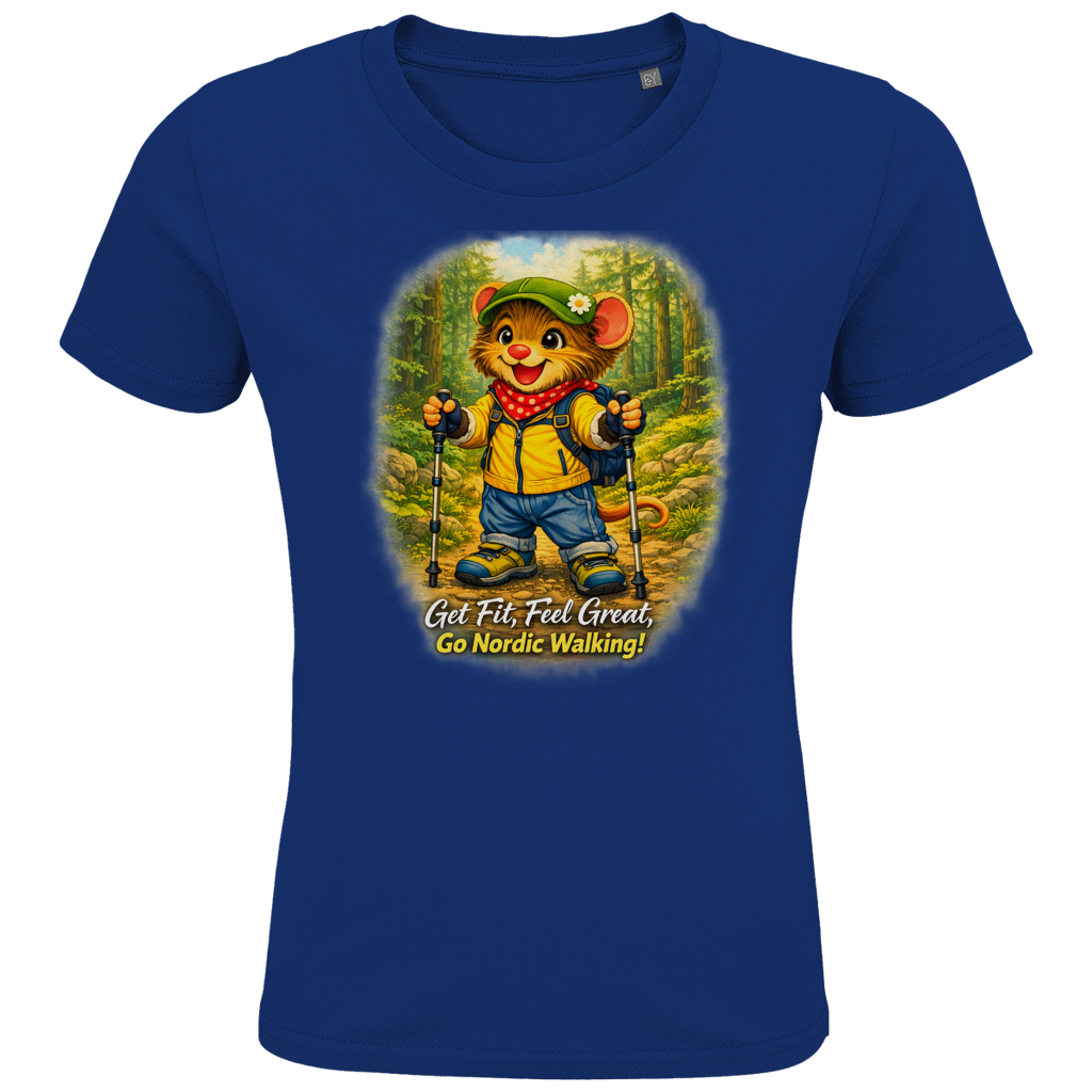 Kids Premium Bio T-Shirt Willi als Nordic Walker