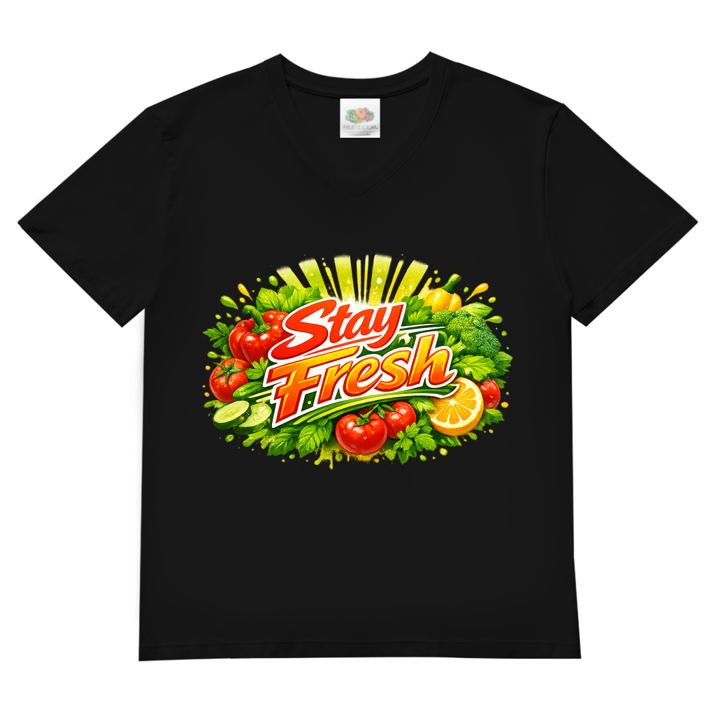 Herren Basic V-Neck T-Shirt Stay Fresh 2