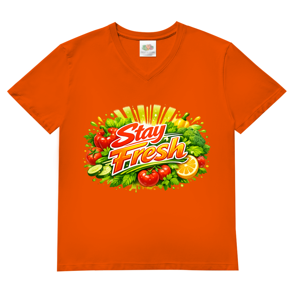 Herren Basic V-Neck T-Shirt Stay Fresh 2