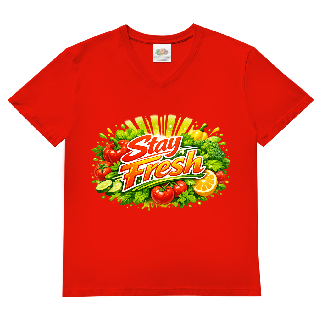 Herren Basic V-Neck T-Shirt Stay Fresh 2