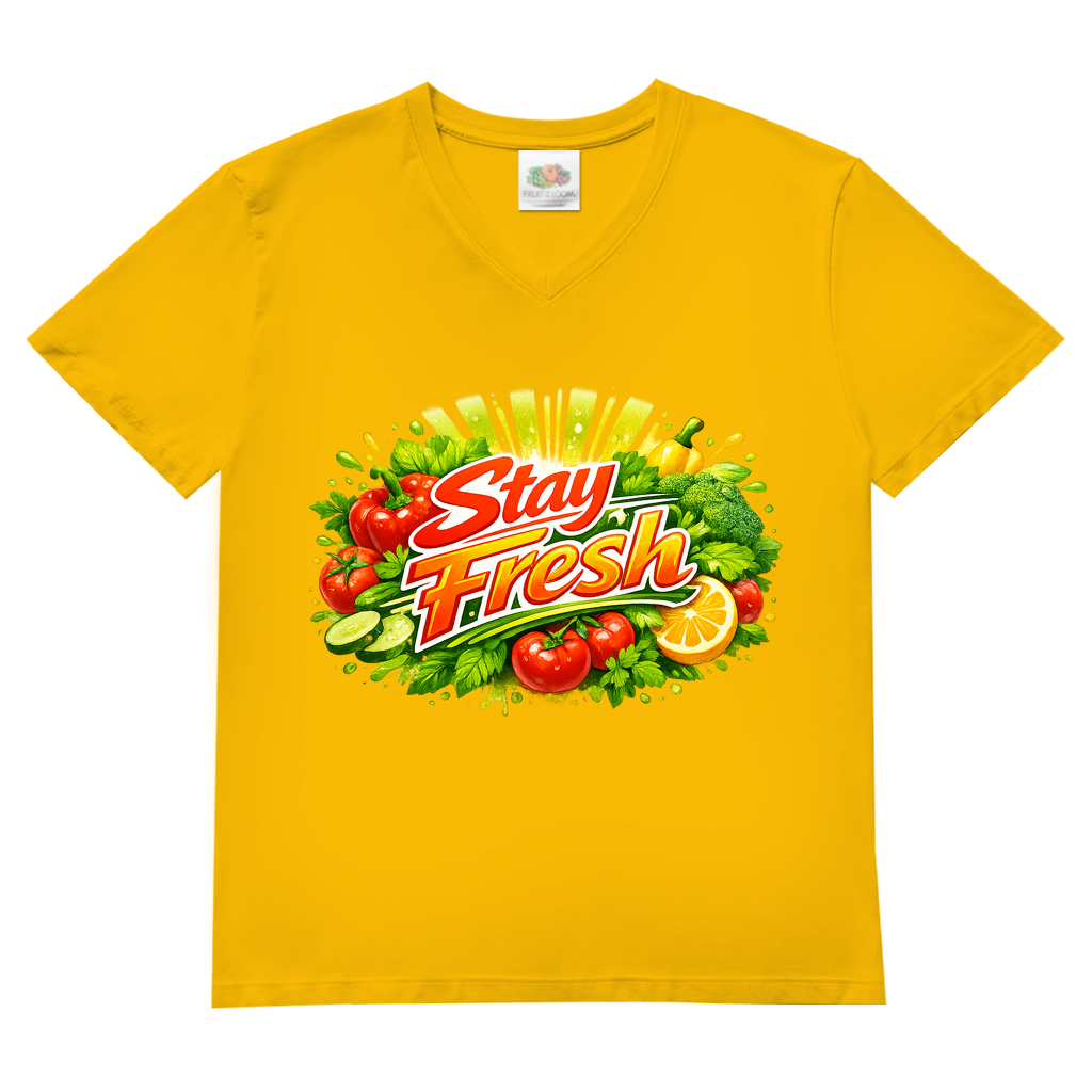 Herren Basic V-Neck T-Shirt Stay Fresh 2