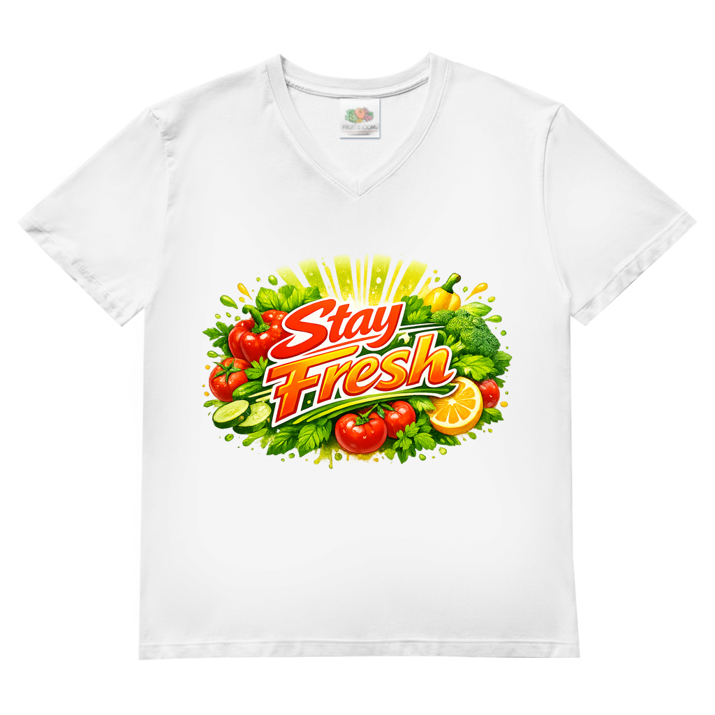 Herren Basic V-Neck T-Shirt Stay Fresh 2