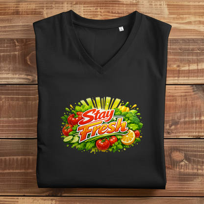 Damen Premium Bio V-Neck T-Shirt Stay Fresh 1