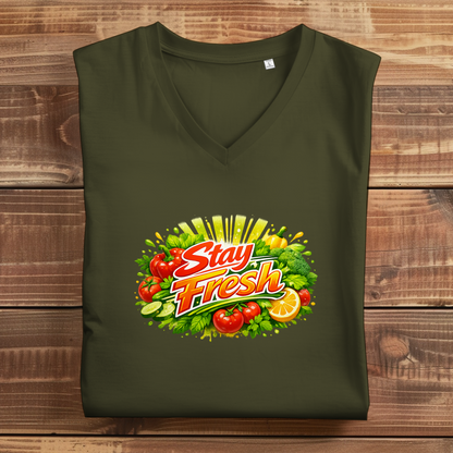 Damen Premium Bio V-Neck T-Shirt Stay Fresh 1