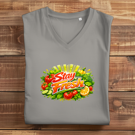 Damen Premium Bio V-Neck T-Shirt Stay Fresh 1