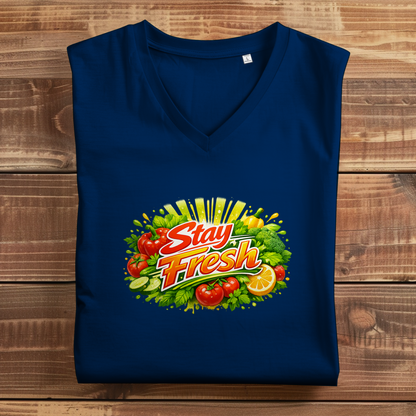 Damen Premium Bio V-Neck T-Shirt Stay Fresh 1