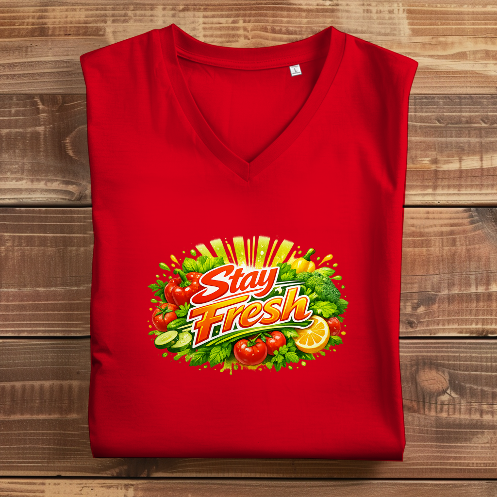 Damen Premium Bio V-Neck T-Shirt Stay Fresh 1