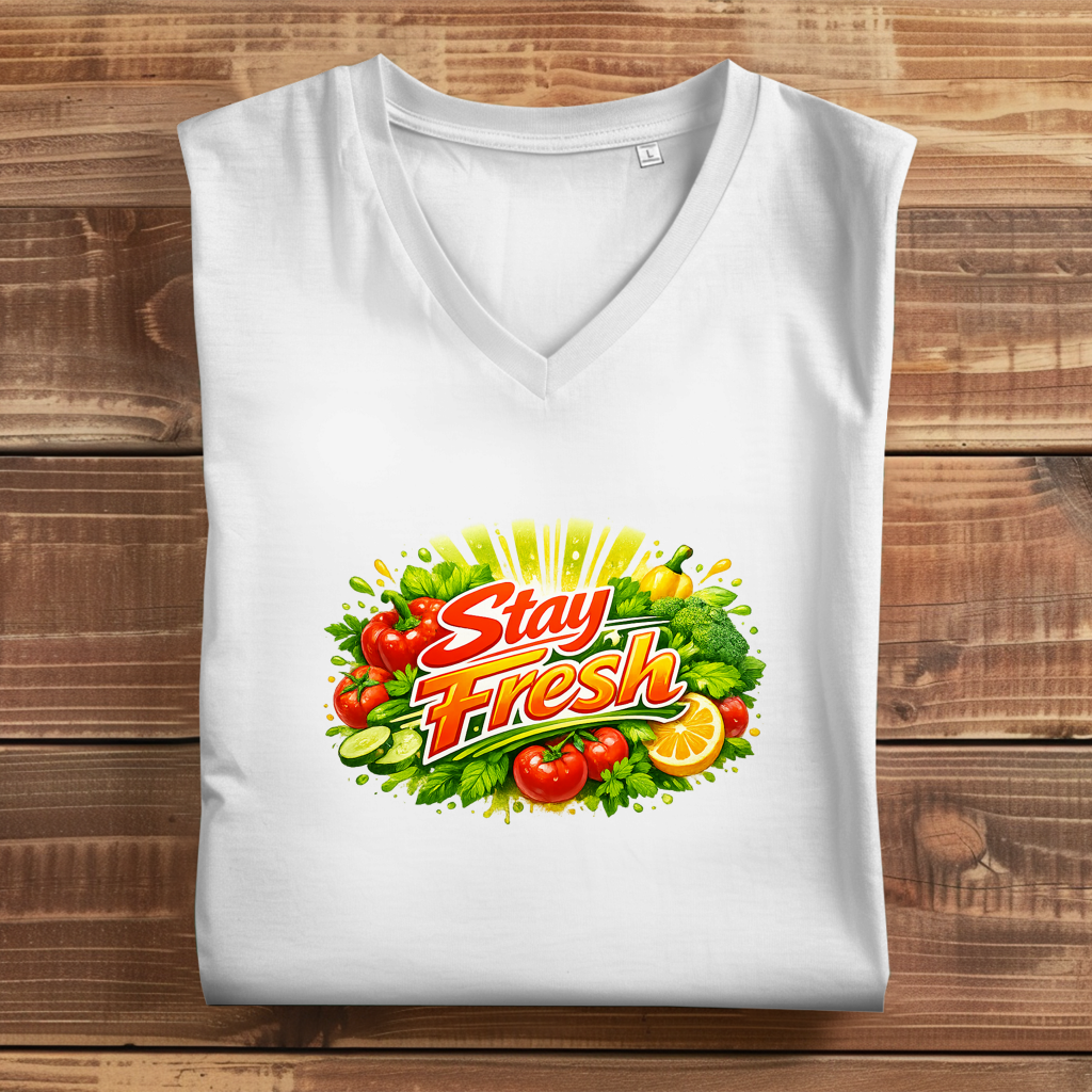 Damen Premium Bio V-Neck T-Shirt Stay Fresh 1
