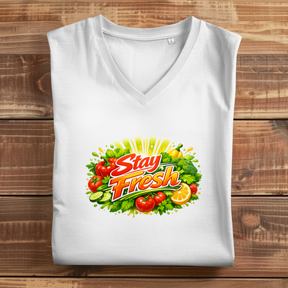 Damen Premium Bio V-Neck T-Shirt Stay Fresh 1