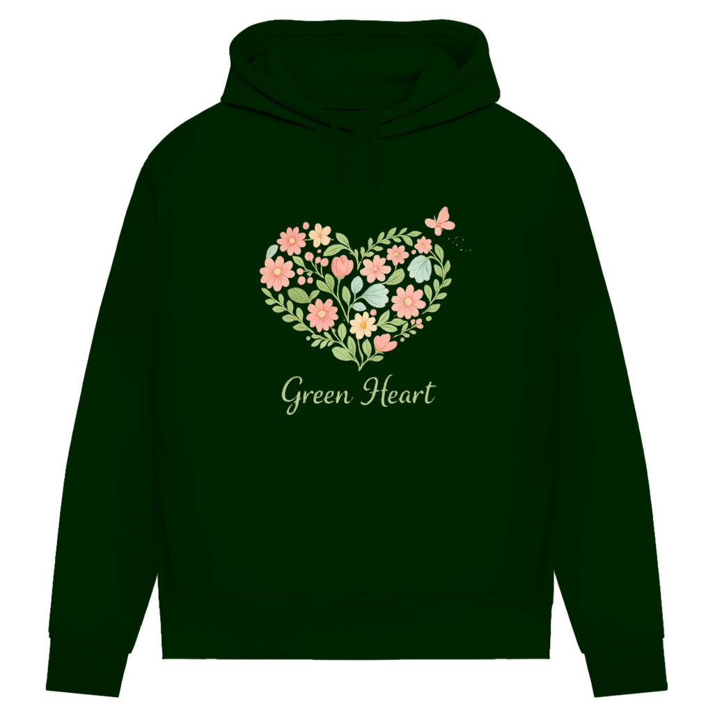 Damen Premium Bio Hoodie Green Heart