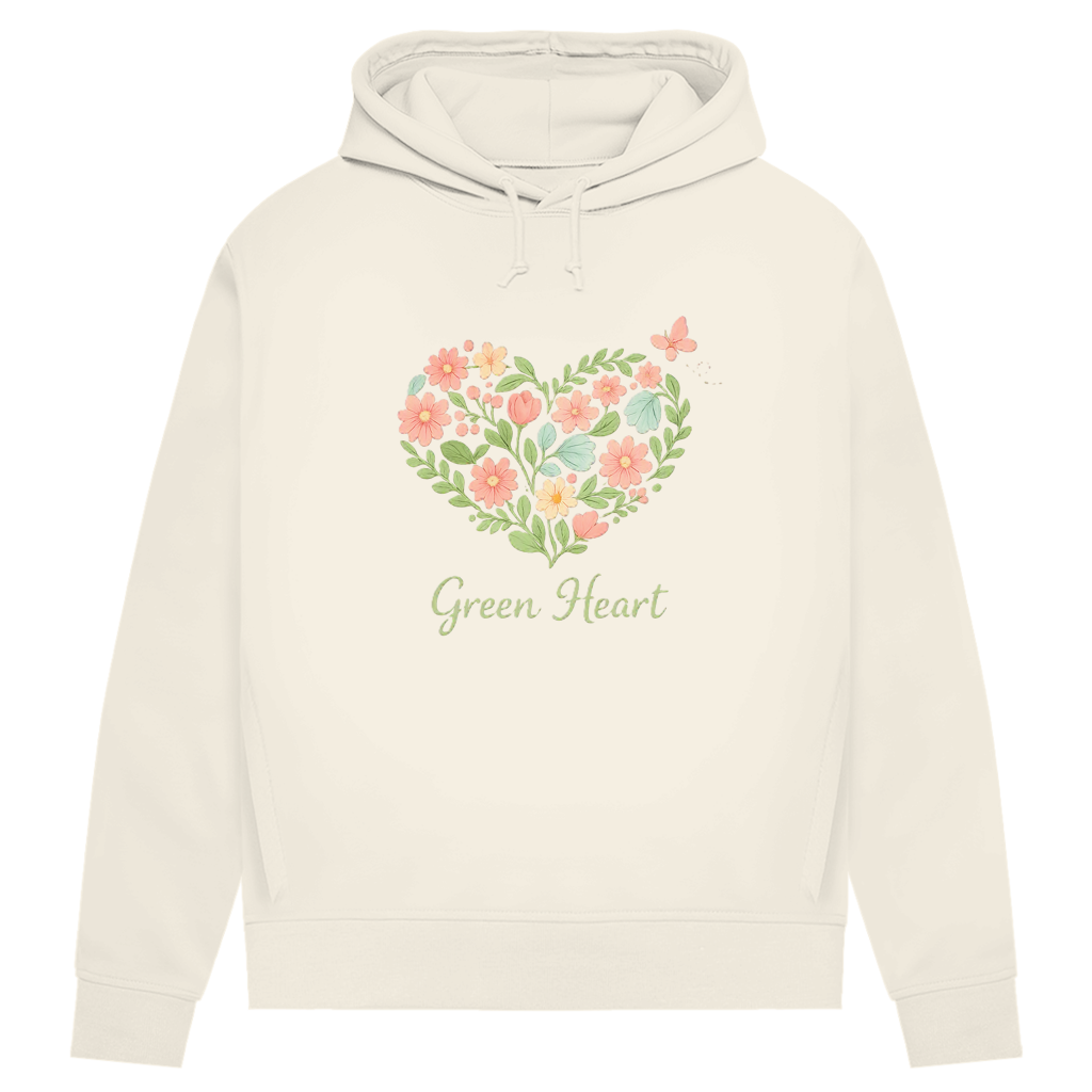 Damen Premium Bio Hoodie Green Heart
