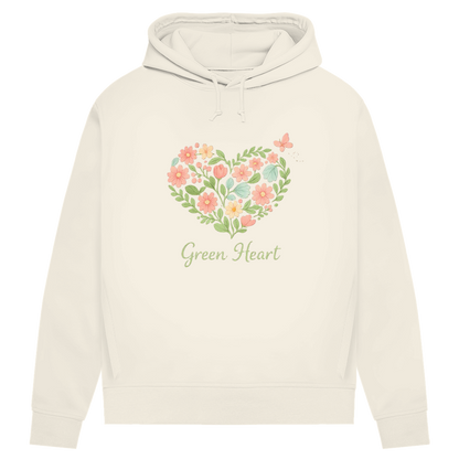 Damen Premium Bio Hoodie Green Heart