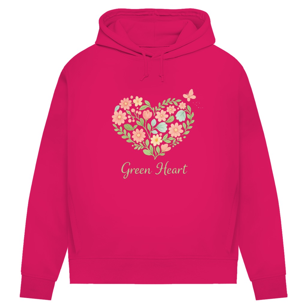 Damen Premium Bio Hoodie Green Heart