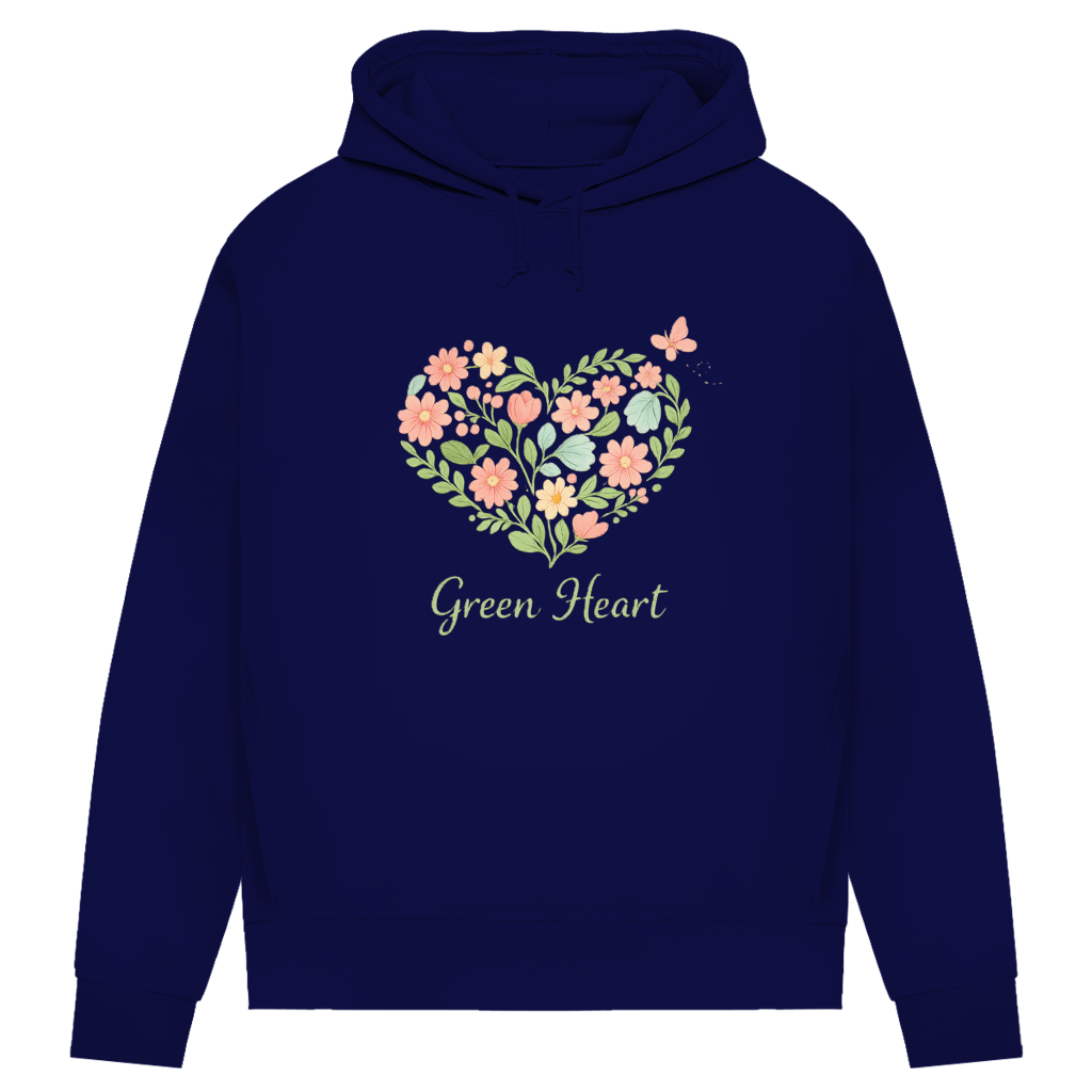 Damen Premium Bio Hoodie Green Heart