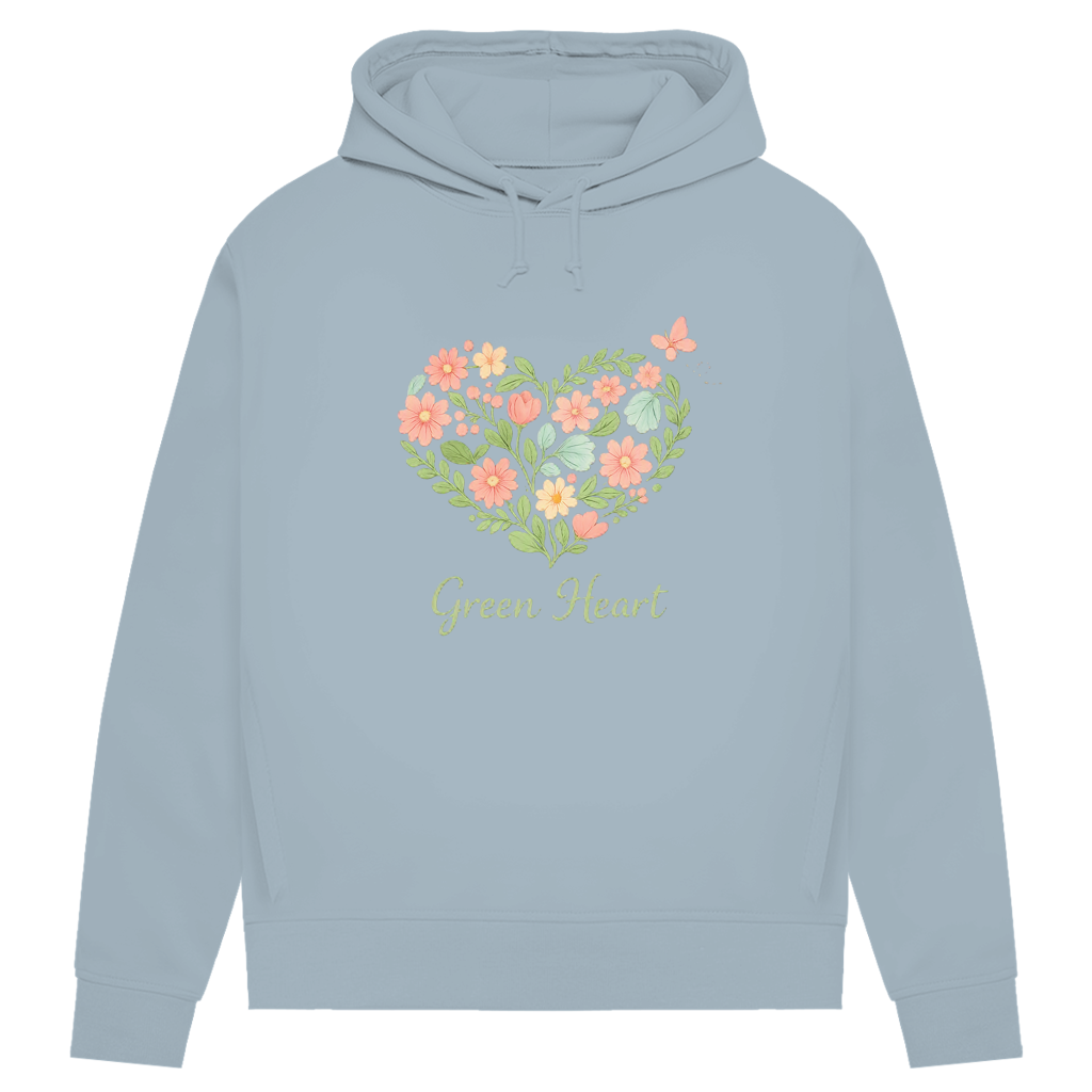 Damen Premium Bio Hoodie Green Heart