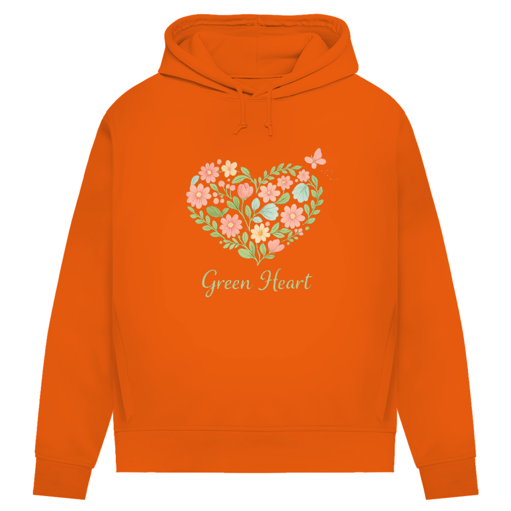 Damen Premium Bio Hoodie Green Heart