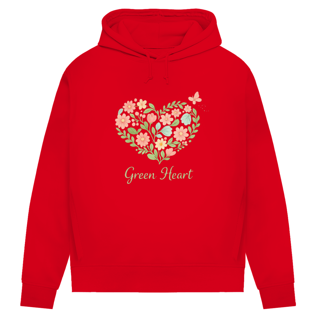 Damen Premium Bio Hoodie Green Heart