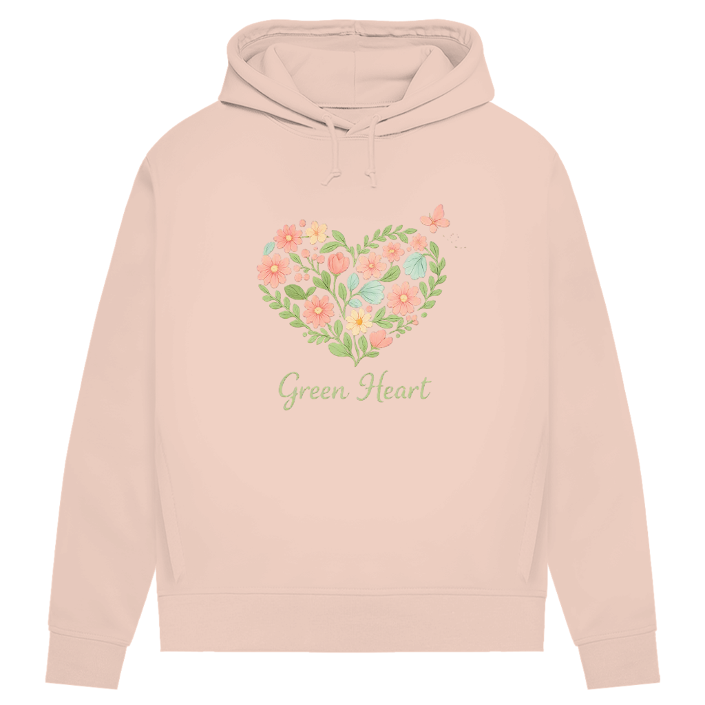 Damen Premium Bio Hoodie Green Heart