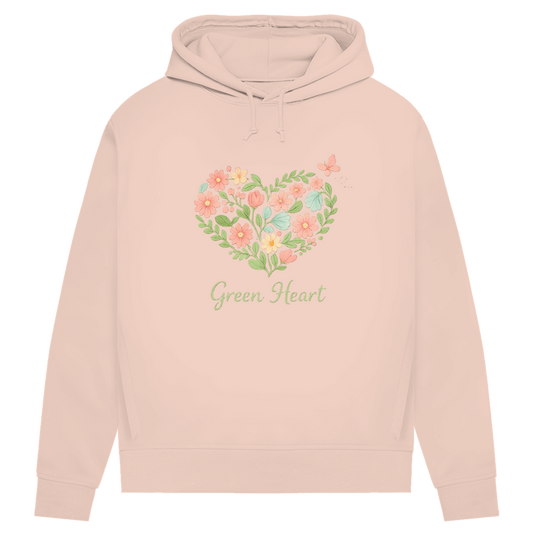 Damen Premium Bio Hoodie Green Heart