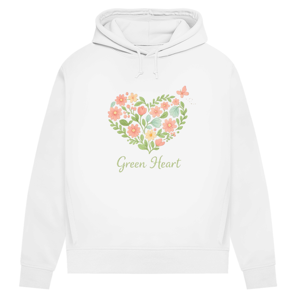 Damen Premium Bio Hoodie Green Heart