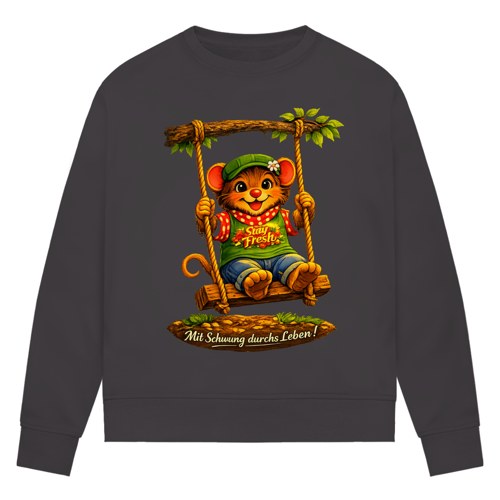Damen Premium Bio Sweatshirt Willi mit Schwung durchs Leben