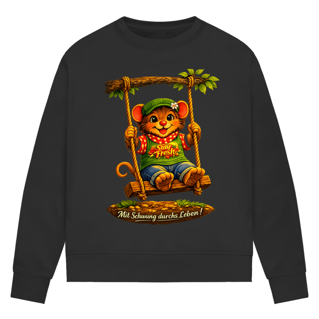 Damen Premium Bio Sweatshirt Willi mit Schwung durchs Leben
