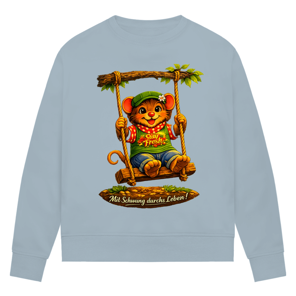 Damen Premium Bio Sweatshirt Willi mit Schwung durchs Leben