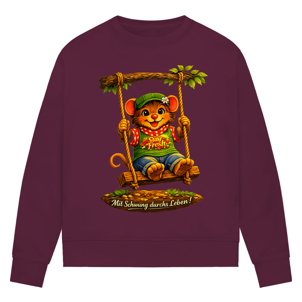 Damen Premium Bio Sweatshirt Willi mit Schwung durchs Leben