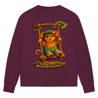 Damen Premium Bio Sweatshirt Willi mit Schwung durchs Leben