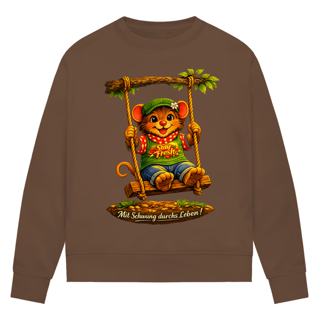 Damen Premium Bio Sweatshirt Willi mit Schwung durchs Leben