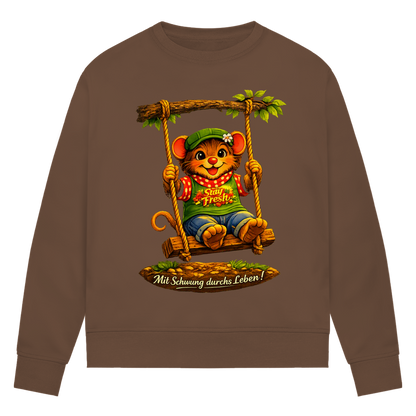 Damen Premium Bio Sweatshirt Willi mit Schwung durchs Leben